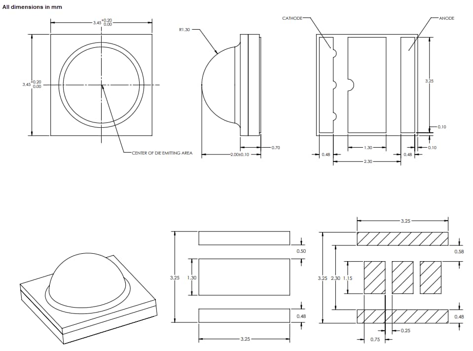 Mechanical Drawing - Luminus Devices SST-12-WS Gen 2 High Power White LEDs